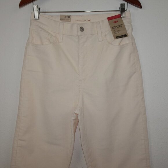 Levi's Corduroy Pants Mom Jeans Women's Size 29x29 Ivory Cords 1980's - Picture 2 of 11